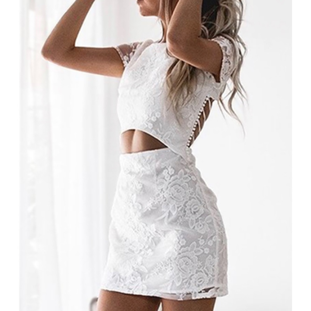 White floral/lace dress